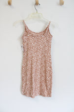 NEW Old Navy Tan & White Floral Ribbed Dress | XS