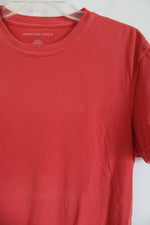 American Eagle Standard Fit Orange Red Tee | M