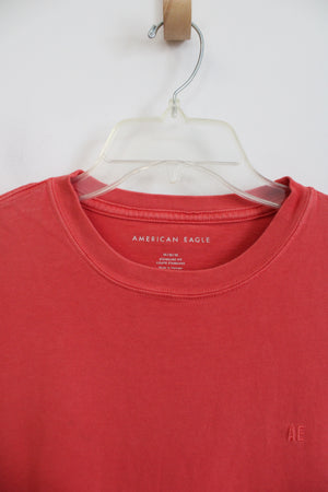 American Eagle Standard Fit Orange Red Tee | M