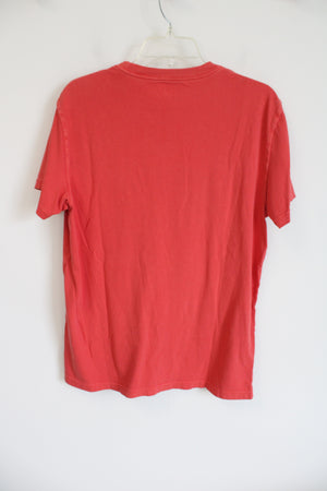 American Eagle Standard Fit Orange Red Tee | M