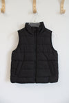 Children's Place Black Fleece Lined Puffer Vest | Youth M (7/8)