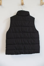 Children's Place Black Fleece Lined Puffer Vest | Youth M (7/8)