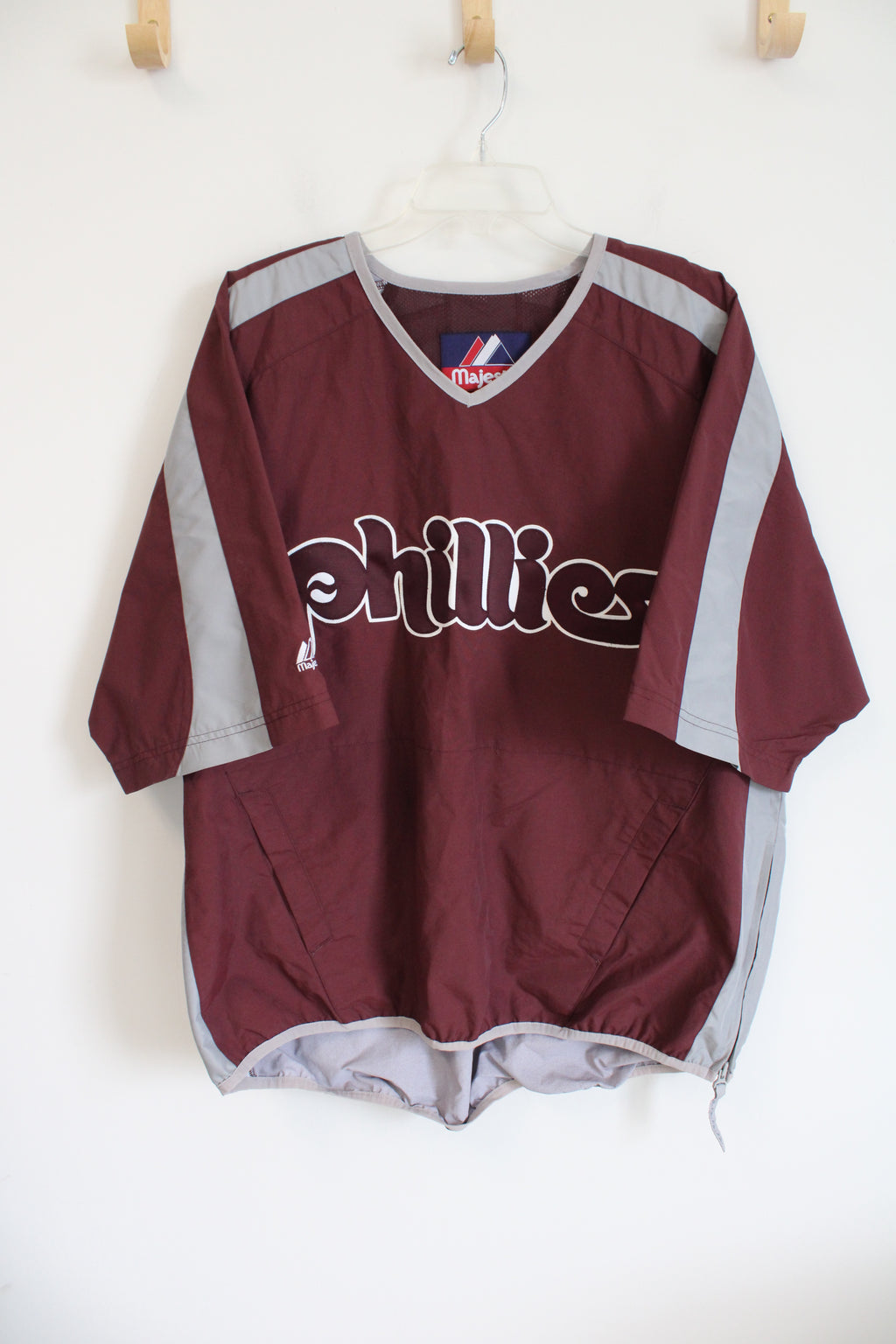 Majestic Vintage Philadelphia Phillies Nylon Windbreaker Pullover | L