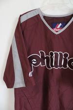 Majestic Vintage Philadelphia Phillies Nylon Windbreaker Pullover | L