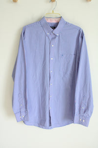 Izod Pink & Blue Plaid Button Down Shirt | L