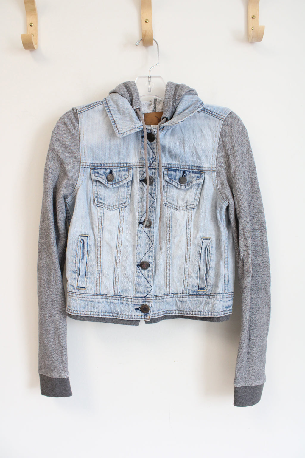 American Eagle Denim Jacket Hoodie | S Petite