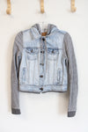 American Eagle Denim Jacket Hoodie | S Petite