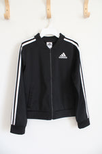 Adidas Black & White Zip Up Jacket | Youth L (14)