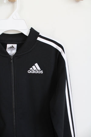 Adidas Black & White Zip Up Jacket | Youth L (14)