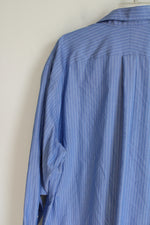 Lands' End Supima Pinpoint Blue Pinstriped Traditional Fit Button Down Shirt | 18-35T