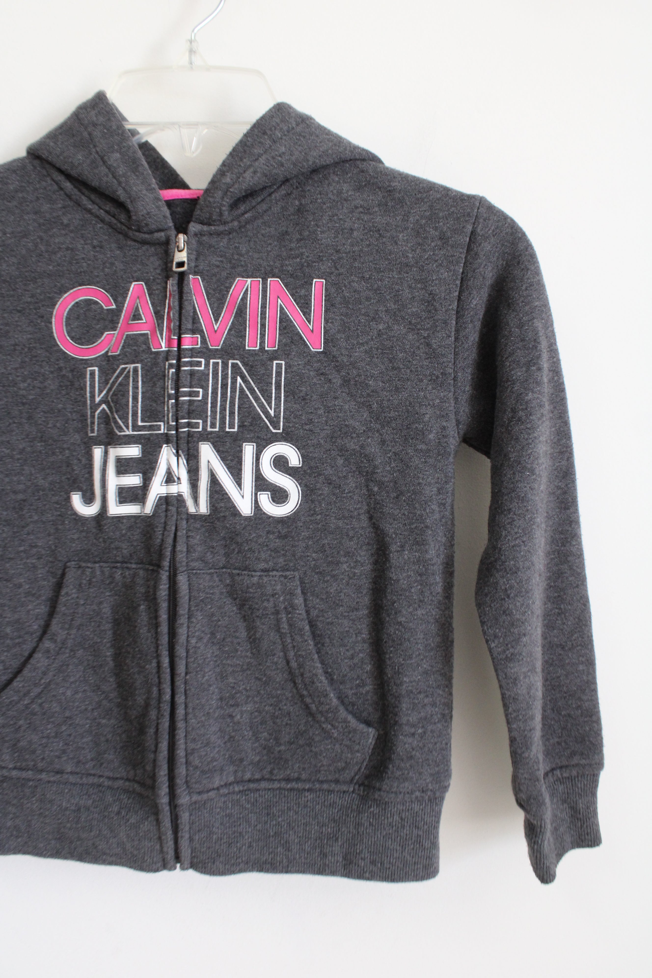 Calvin Klein Gray and Pink Full Zip Jacket | 8