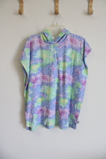 Wonder Nation Mermaid Print Terry Cloth Swimsuit Coverup | Youth XL (14/16)