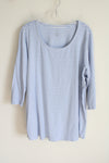 J.Jill Luxe A-Line Tunic Blue White Striped Scoopneck Top | XL