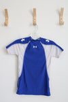 Under Armour Heat Gear Blue and White Top | Youth M