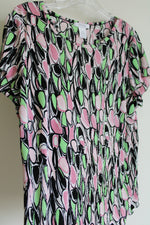 Dressbarn Pink Black Green Ribbed blouse | 14/16