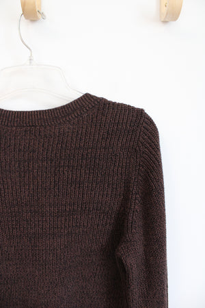 LOFT Brown V-Neck Sweater | M