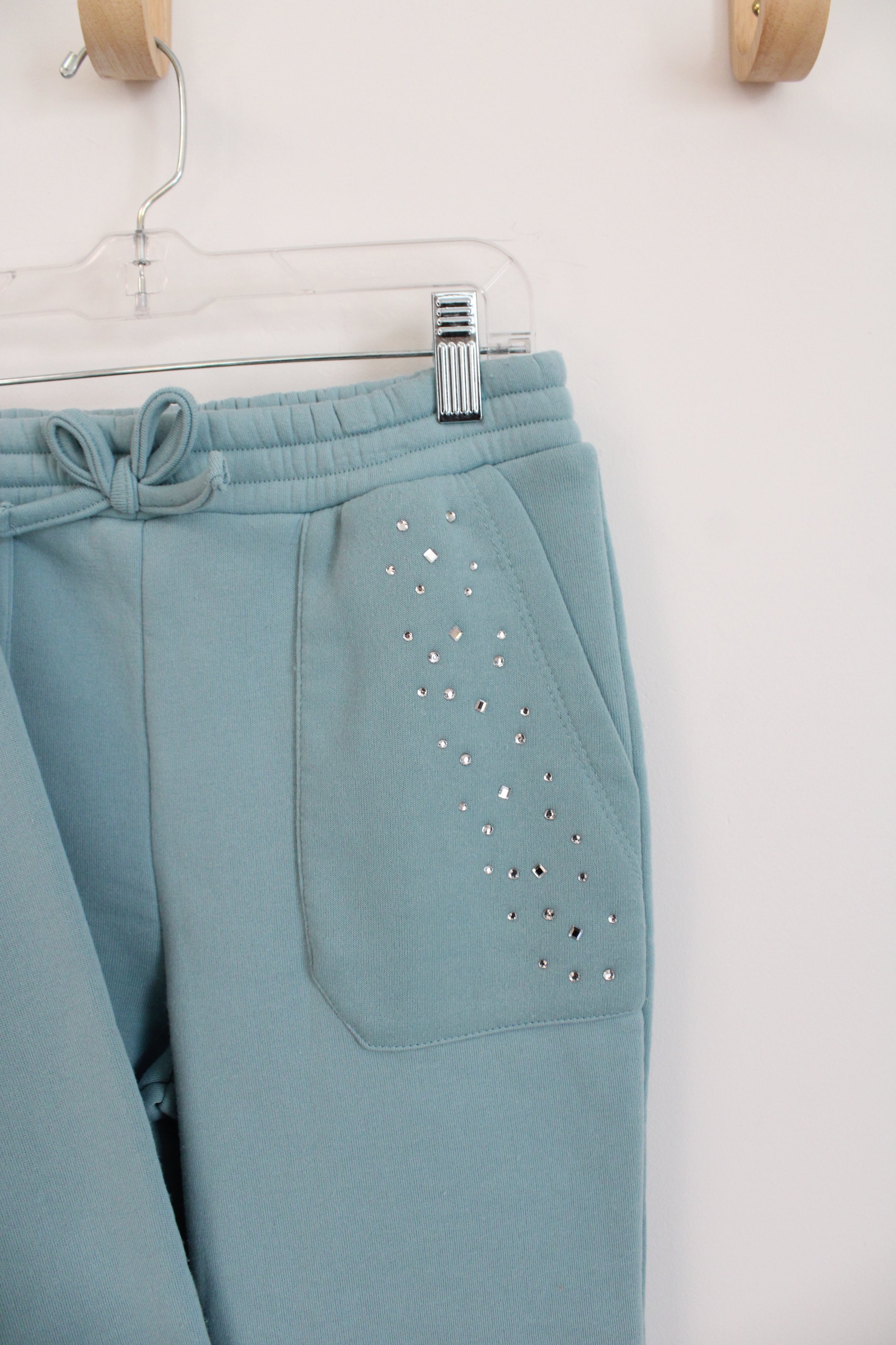 Btween Teal Rhinestone Soft Sweat Suit Set | Youth 10