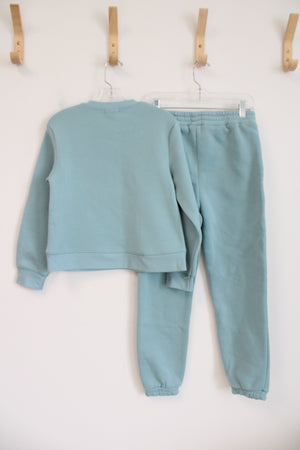 Btween Teal Rhinestone Soft Sweat Suit Set | Youth 10