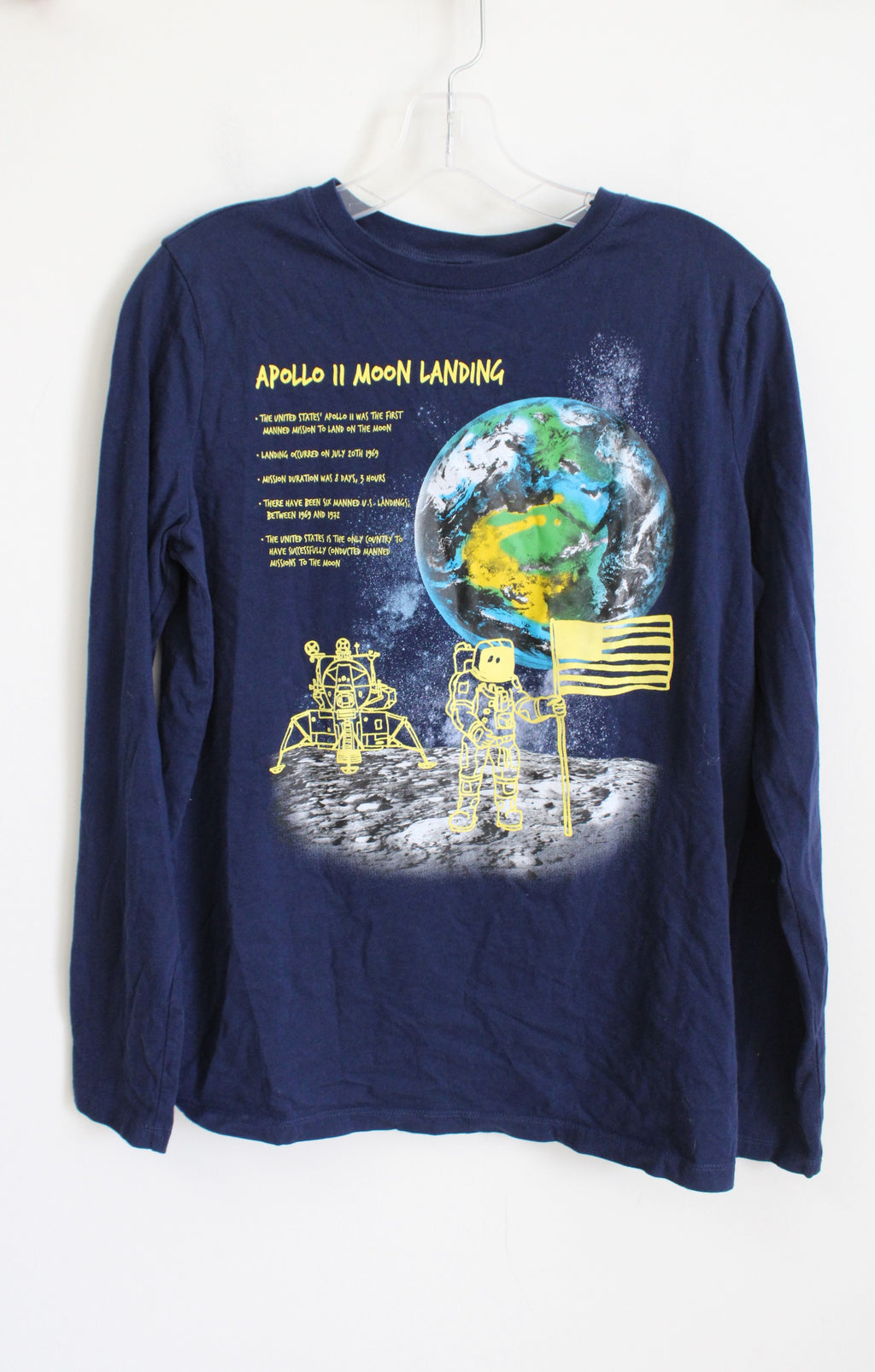Lands' End Apollo II Moon Landing Navy Long Sleeved Shirt | Youth XL (18/20)