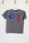 Under Armour Red & Blue Logo Gray Shirt | Youth M (10/12)
