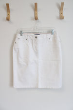 NEW Talbots White Denim Skirt | 8 Petite