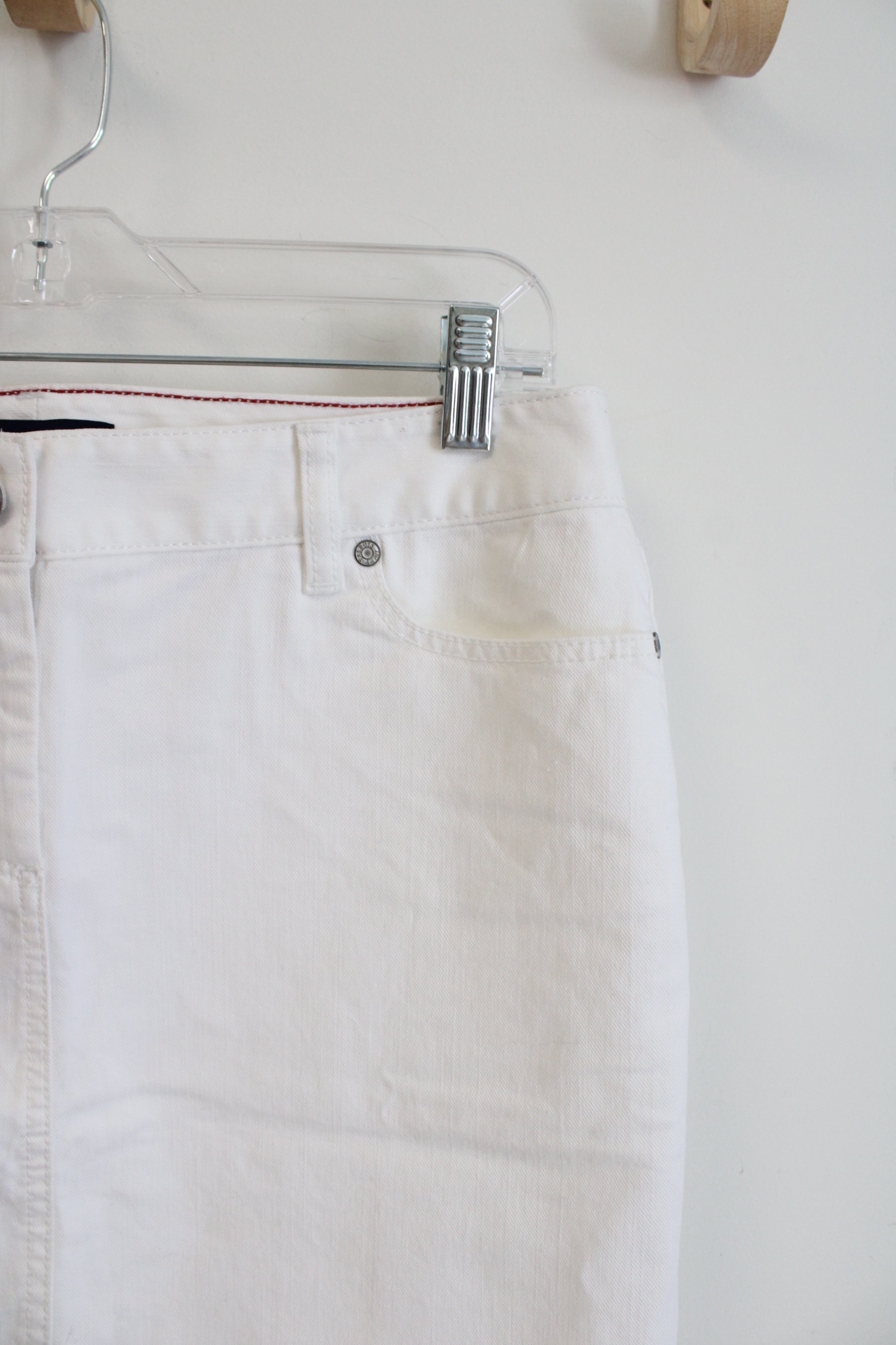 NEW Talbots White Denim Skirt | 8 Petite