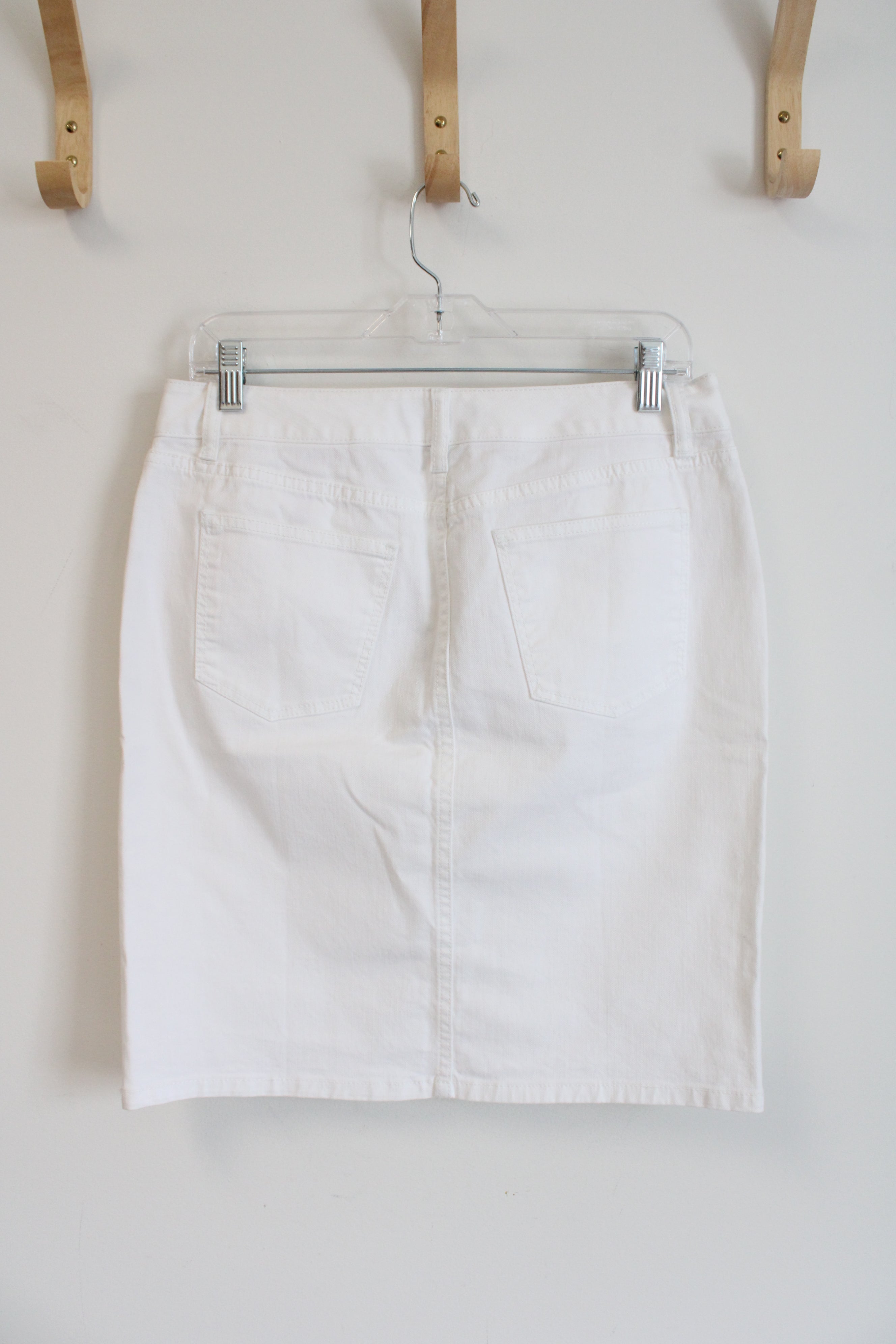 NEW Talbots White Denim Skirt | 8 Petite