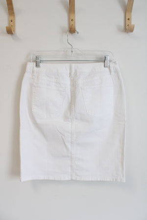 NEW Talbots White Denim Skirt | 8 Petite