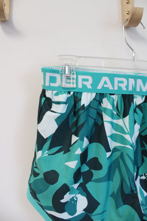 Under Armour Teal Patterned Athletic Shorts | Youth L (12/14)