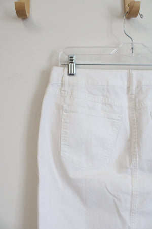 NEW Talbots White Denim Skirt | 8 Petite