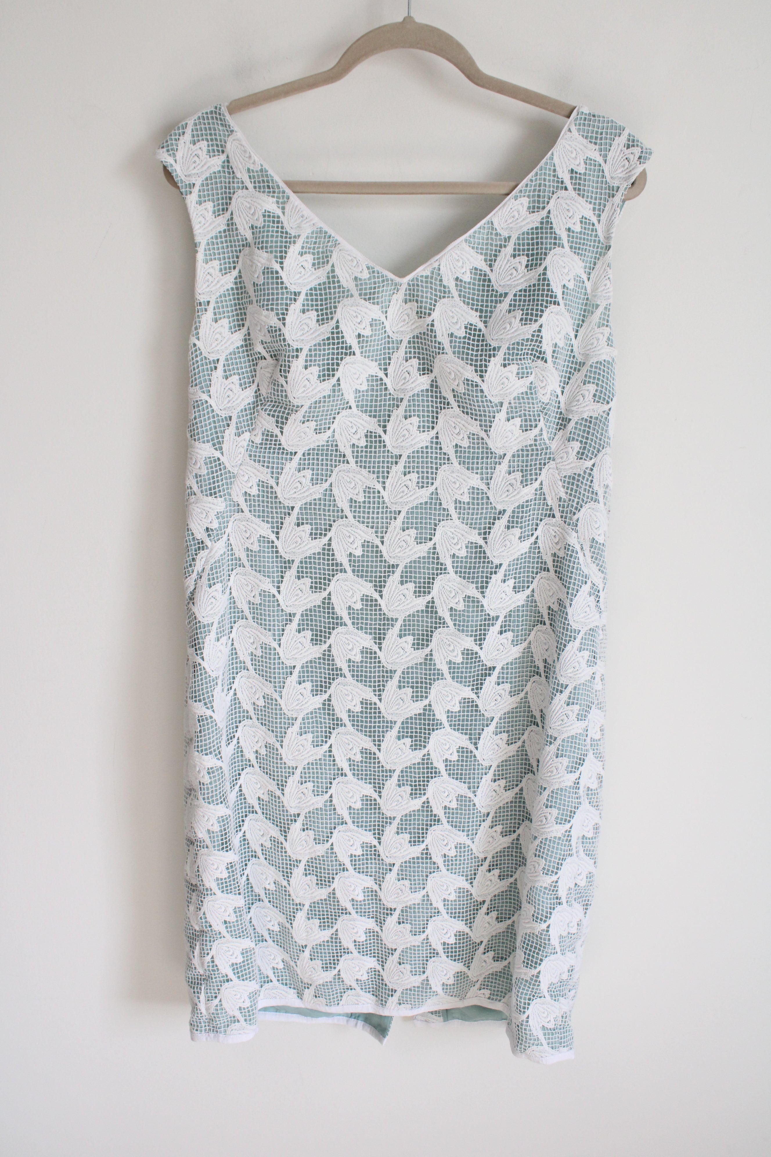 Tory Burch Brooklyn Seafoam Green White Lace Dress | 12