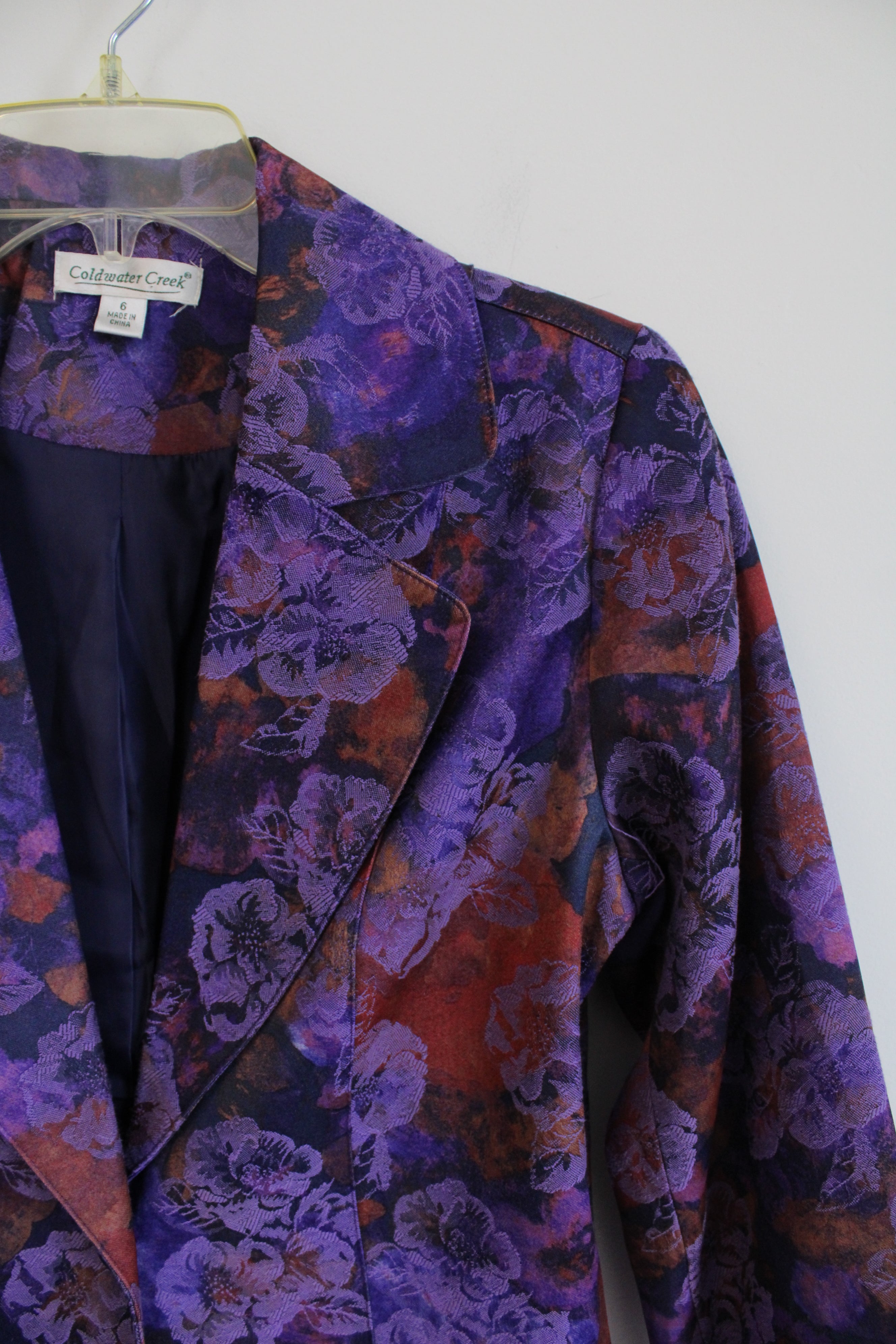 Coldwater Creek Purple Floral Blazer | 6