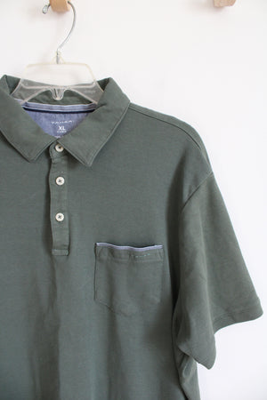 Tahari Soft Green Cotton Polo Shirt | XL