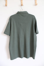 Tahari Soft Green Cotton Polo Shirt | XL