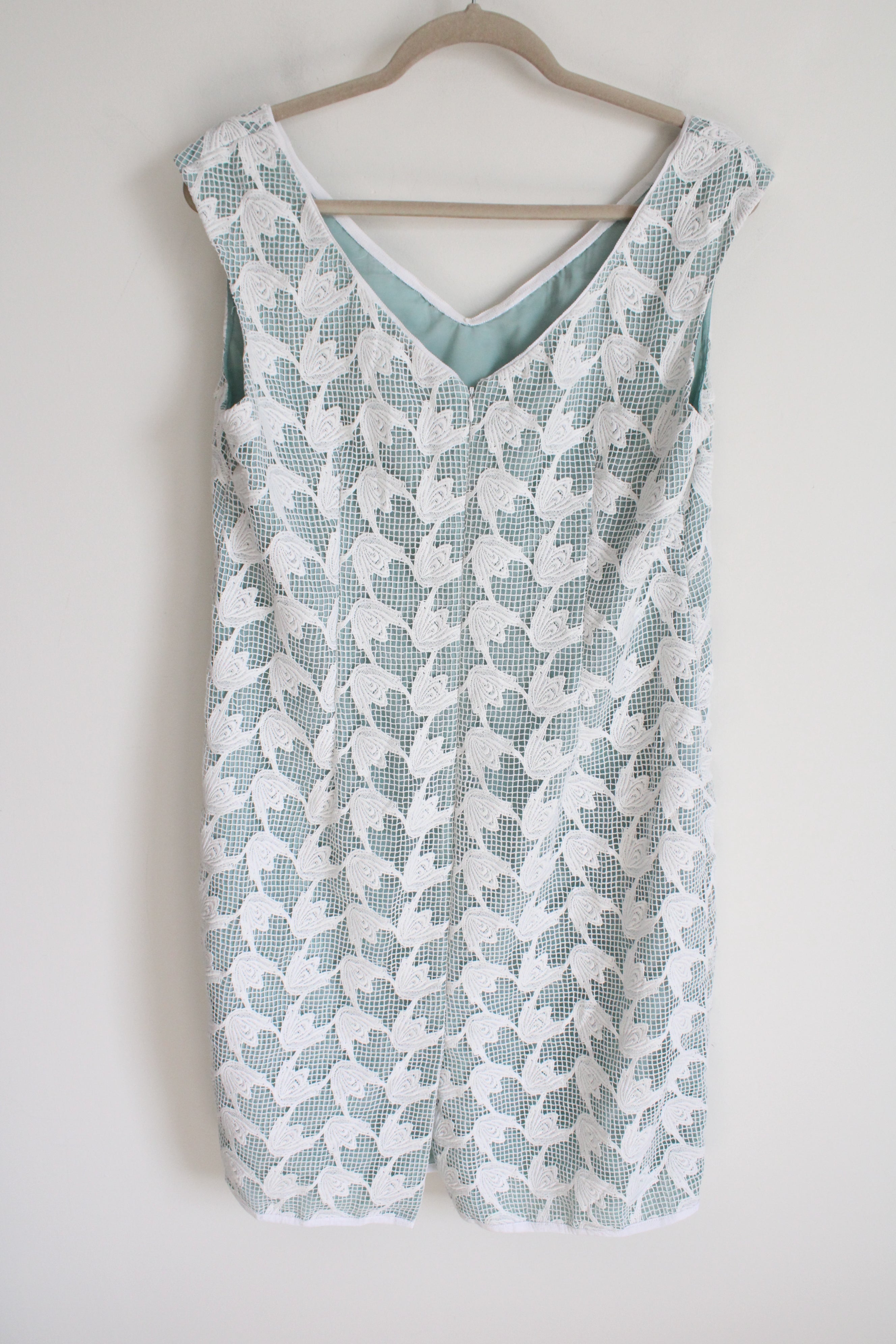 Tory Burch Brooklyn Seafoam Green White Lace Dress | 12