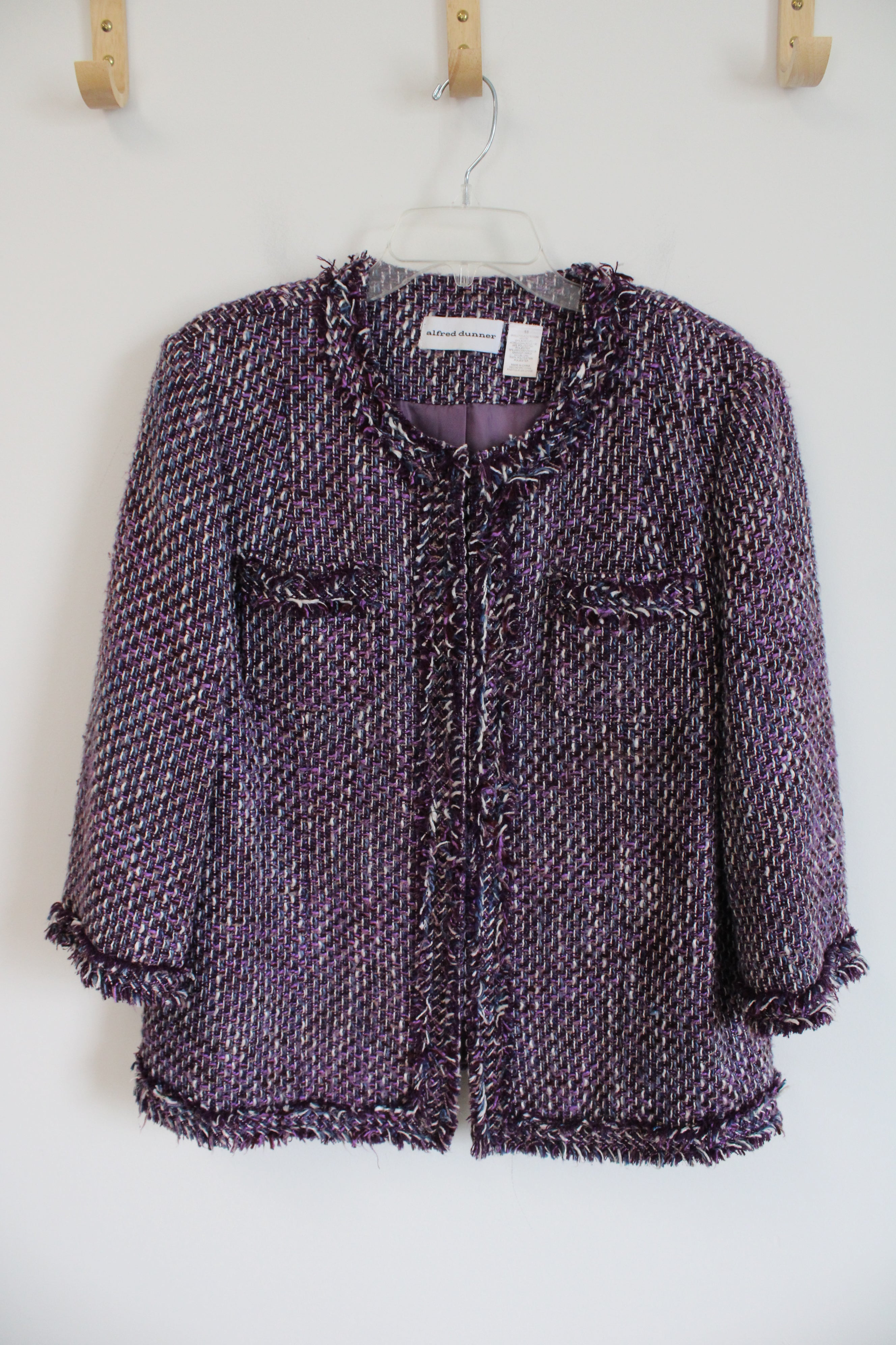 Alfred Dunner Textured Purple Jacket | 16