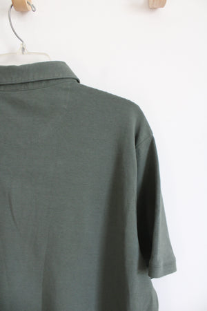 Tahari Soft Green Cotton Polo Shirt | XL