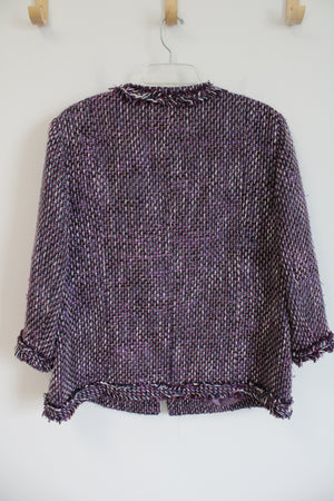 Alfred Dunner Textured Purple Jacket | 16