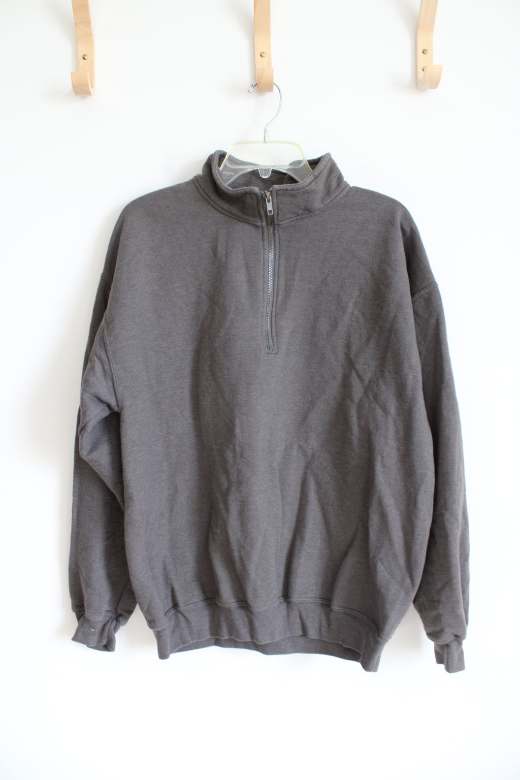 Gildan Gray Quarter-Zip Sweatshirt | L