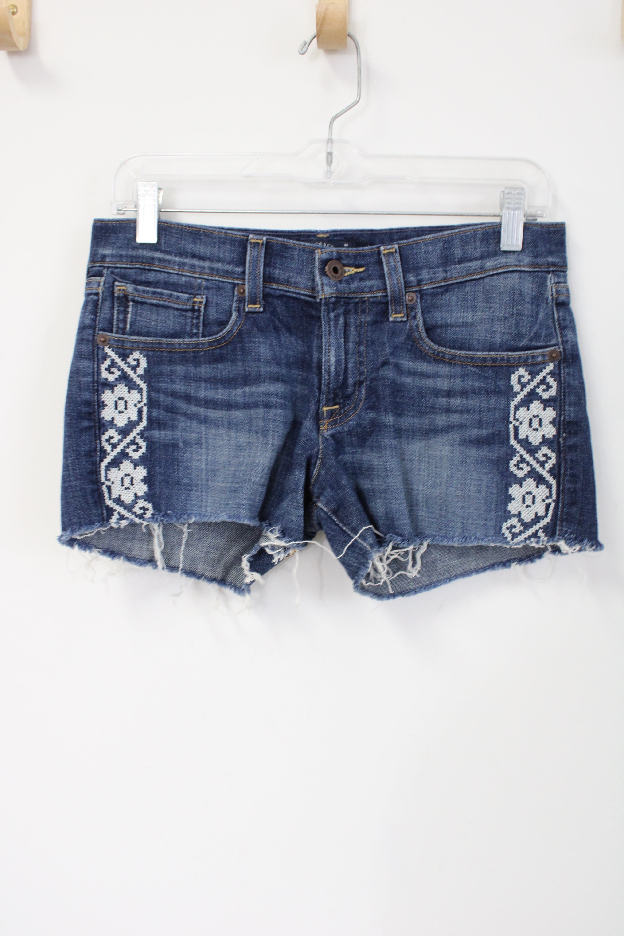 The Brand The Cut Off Embroidered Denim Shorts | 0/25