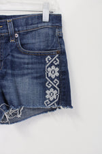 The Brand The Cut Off Embroidered Denim Shorts | 0/25