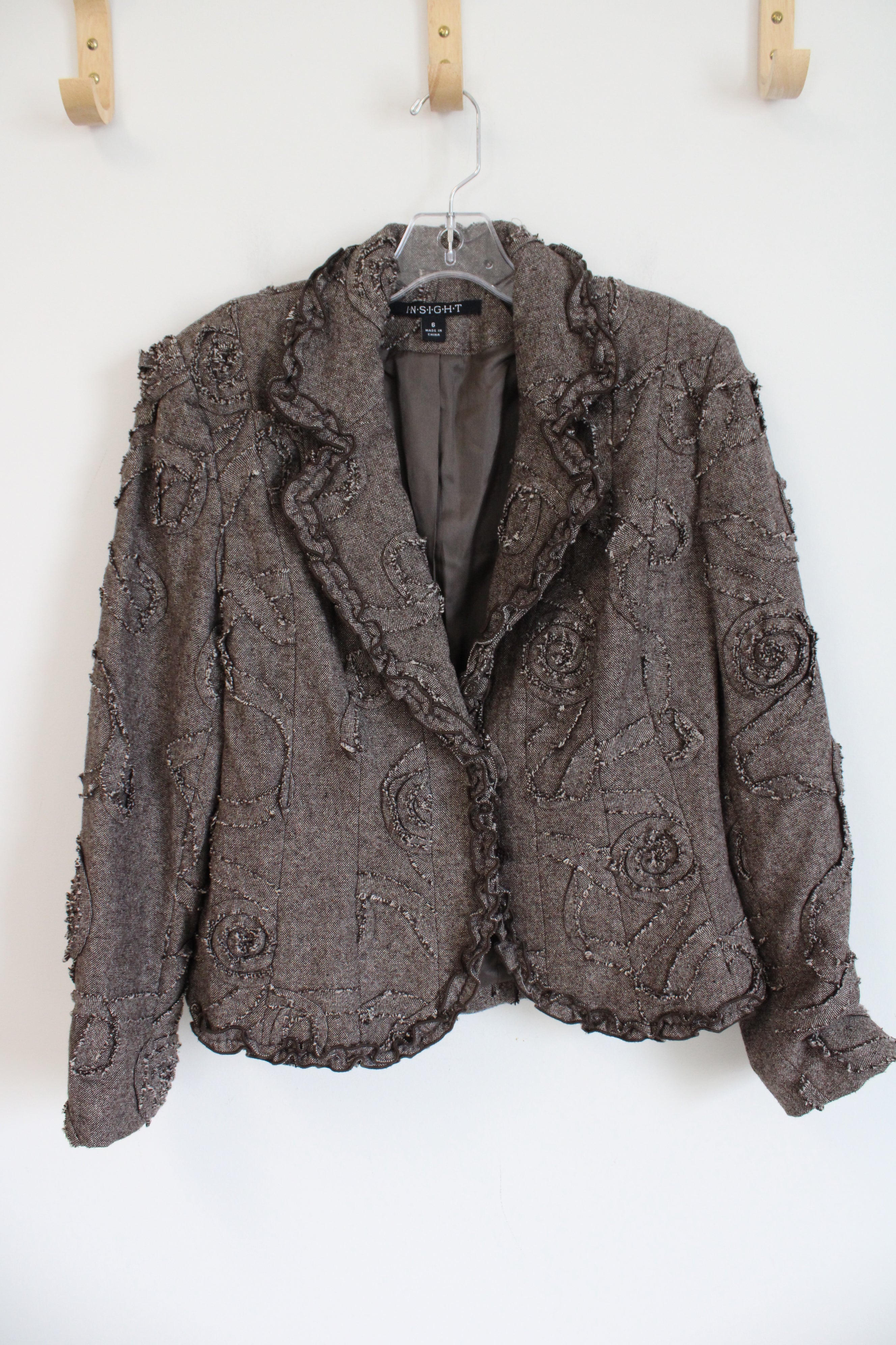 Insight Textured Brown Swirl Blazer | 6