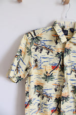 Gap Yellow Tropical Surfing & Paddling Button Down Cotton Shirt | XS