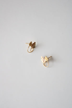 Two-Tone 10K Yellow & Rose Gold Grape On Vine Stud Earrings