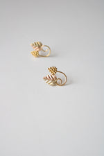 Two-Tone 10K Yellow & Rose Gold Grape On Vine Stud Earrings