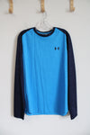 Under Armour Two-Toned Blue Long Sleeved Athletic Shirt | L