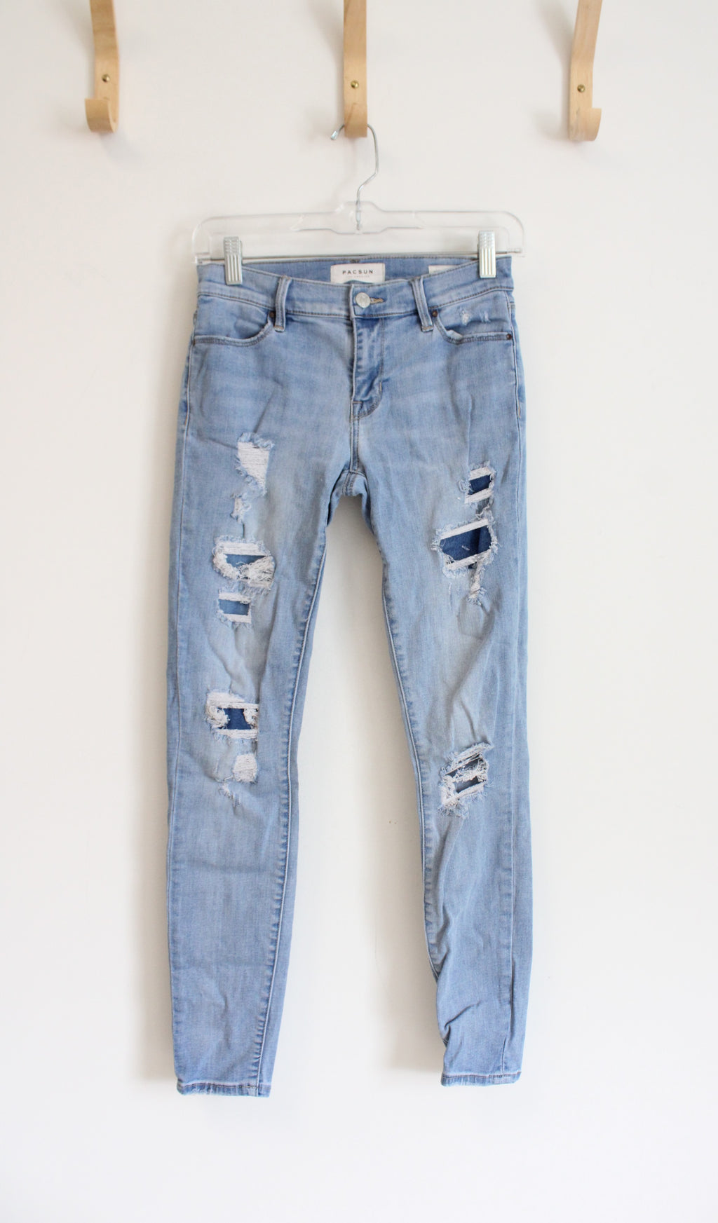 Pacsun Super Stretch Jegging Light Wash Distressed Jeans | 24 (1)