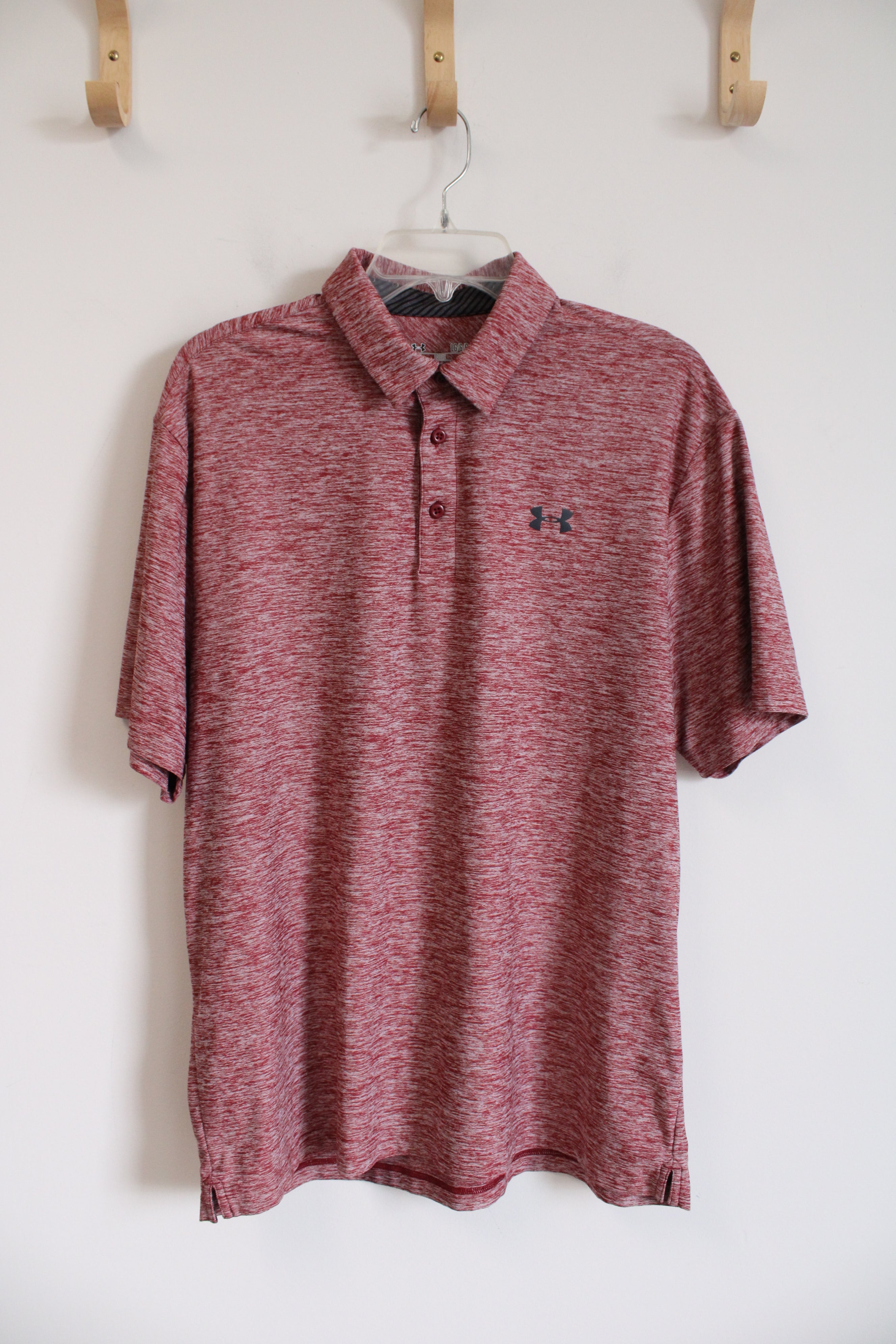 Under Armour Red Heathered Polo | L