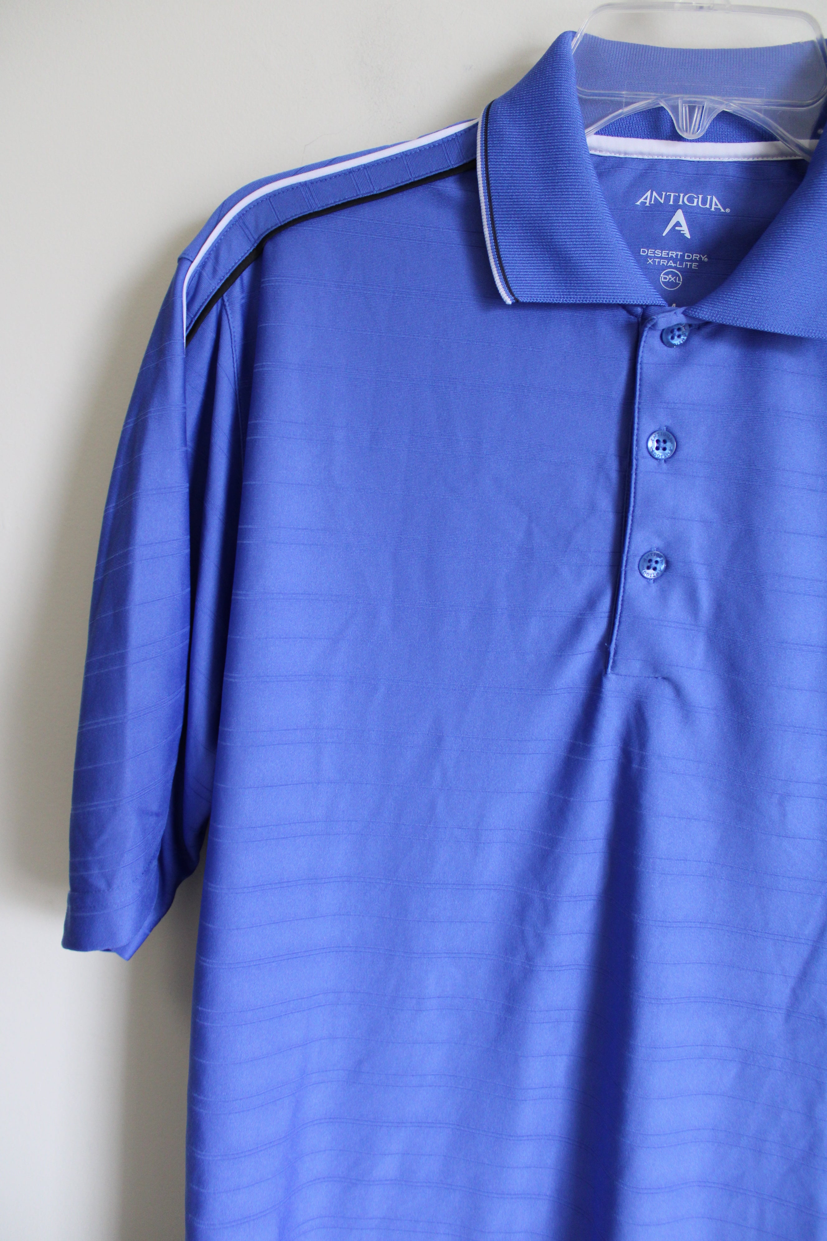 Antigua Desert Dry Xtra-Lite Blue Polo Shirt | M