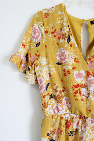 One Clothing Yellow Floral Romper | M